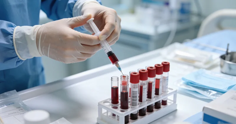 护士正在采集静脉血用于基因检测