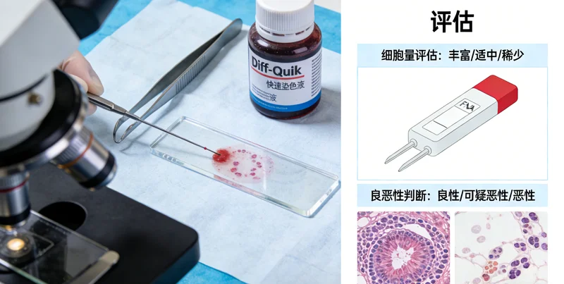 医生进行甲状腺结节细针穿刺操作