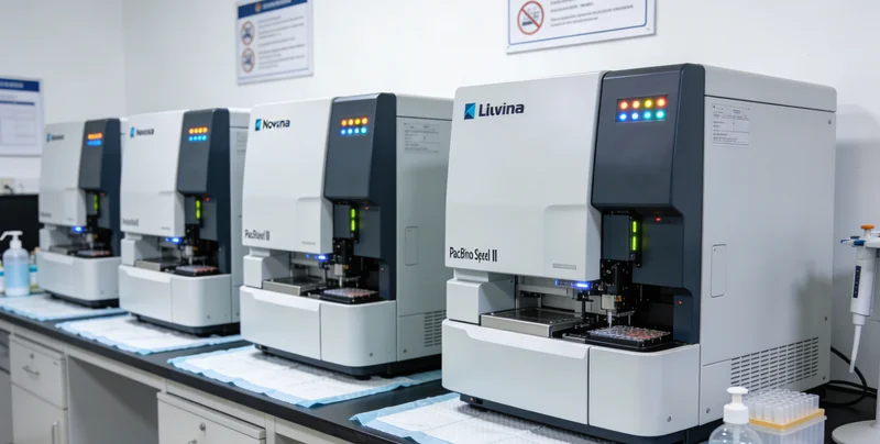 实验室高通量测序仪工作场景，展