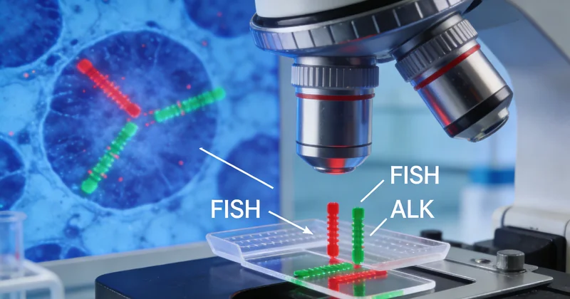 分子诊断科医生在实验室通过显微