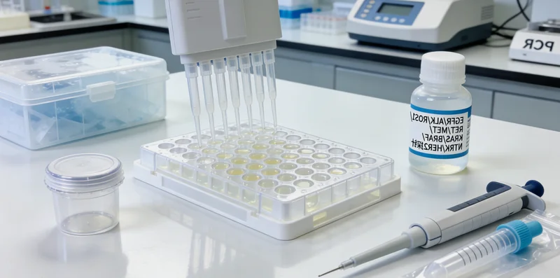 研究人员在实验室讨论肺癌靶向药