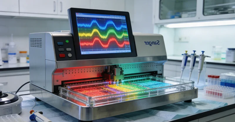 高通量测序仪正在进行基因测序工