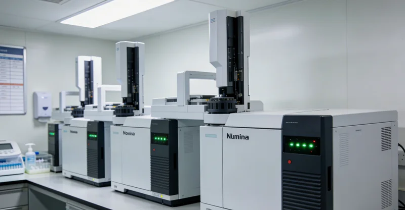 实验室人员进行DNA测序与生物