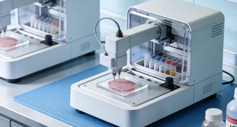 病理科医生在显微镜下观察子宫内