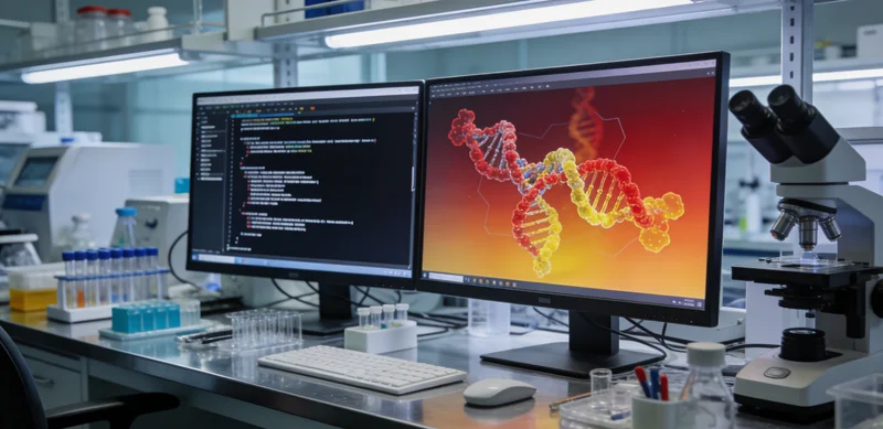 肺癌患者与医生共同查看基因检测