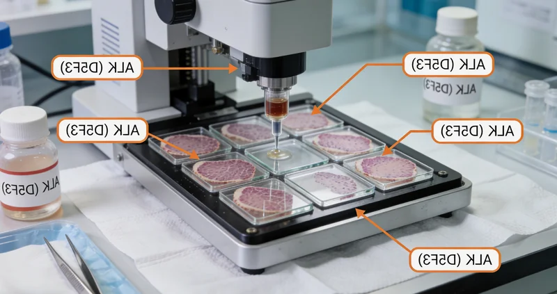 显微镜下显示肿瘤组织不同区域P