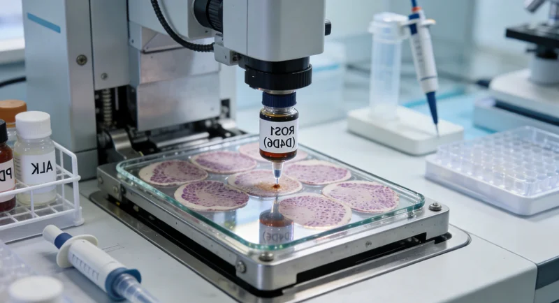 病理医生在显微镜下进行组织显微