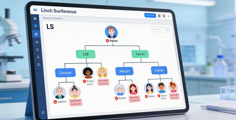 专业遗传咨询师向咨询者讲解家族