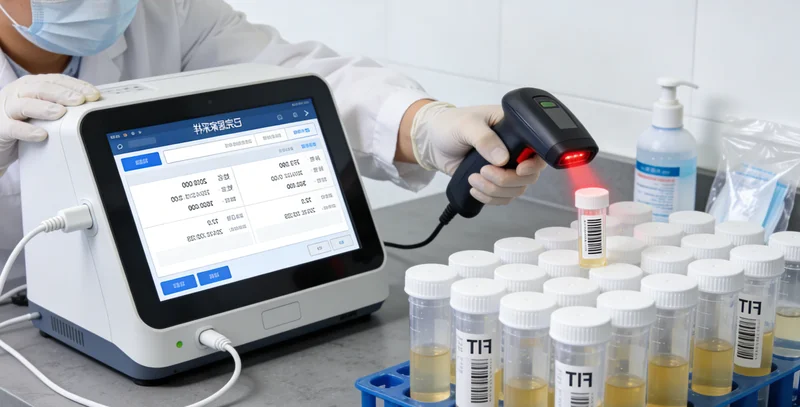 医生与患者家属共同查看基因检测