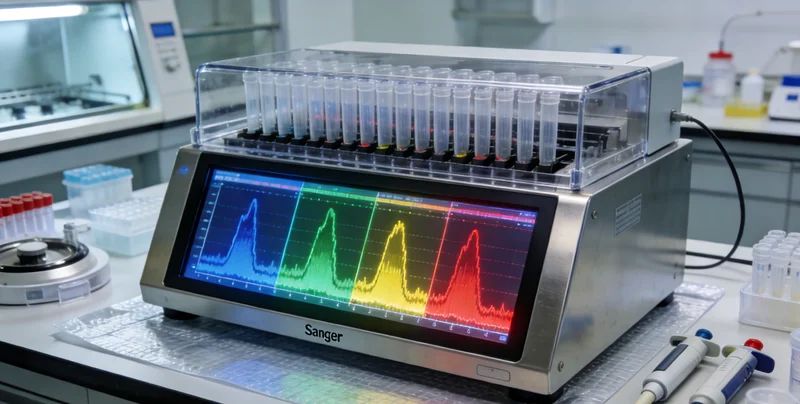 实验室内高通量测序仪正在进行基