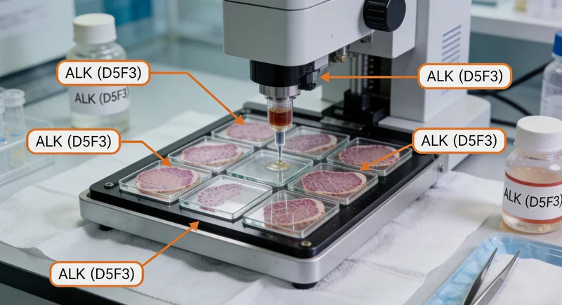 显微镜下PD-L1免疫组化染色