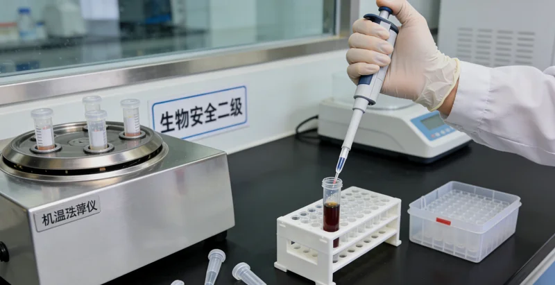 肺癌组织活检与血液样本采集示意