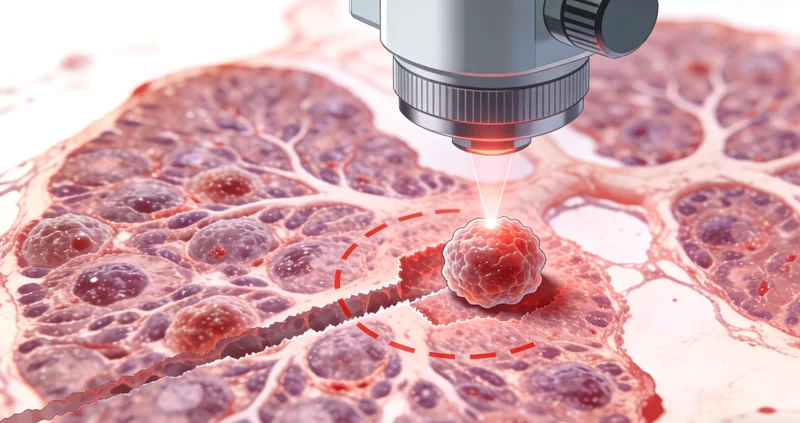 显微镜下的肺癌细胞与基因图谱示