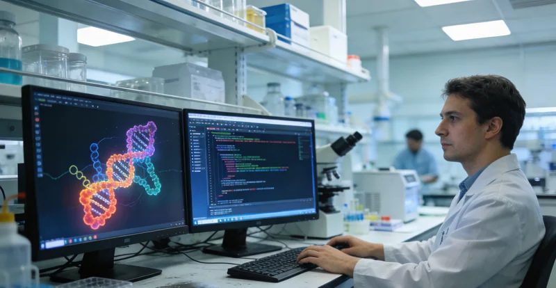 专业医生或遗传咨询师在诊室为家