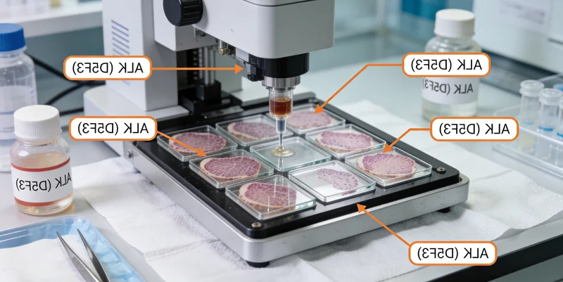 病理实验室技术人员进行肿瘤组织