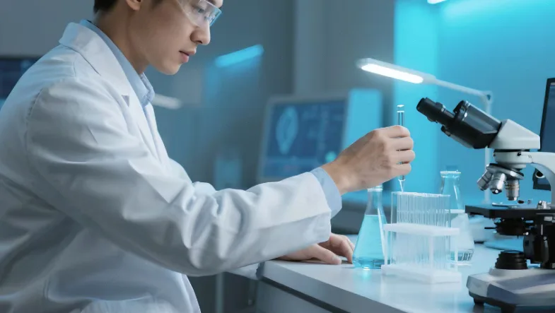 专业人员正在进行静脉血样本采集