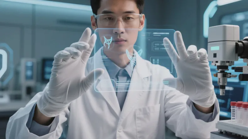 医生与患者进行神经系统体格检查