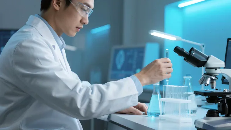 实验室技术人员进行DNA提取操作