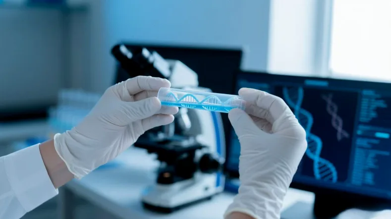 实验室技术人员正在进行血液样本处理