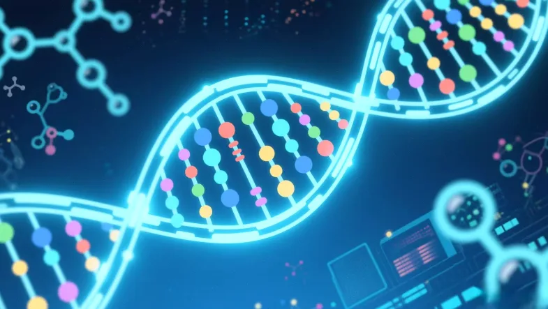 基因芯片点阵与荧光扫描结果图