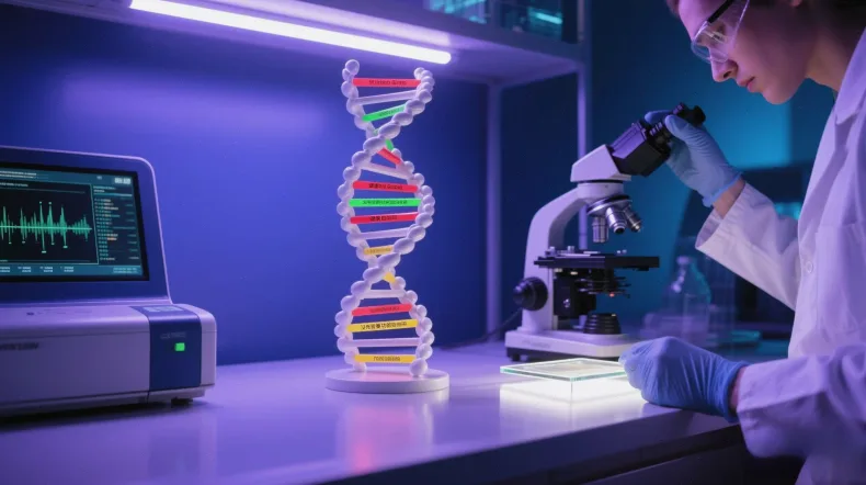 基因芯片点阵与杂交结果扫描图